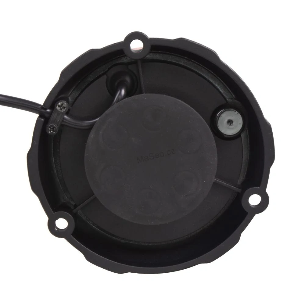 Robustní oranžový LED maják (wl303), černý hliník, 48W, ECE R65