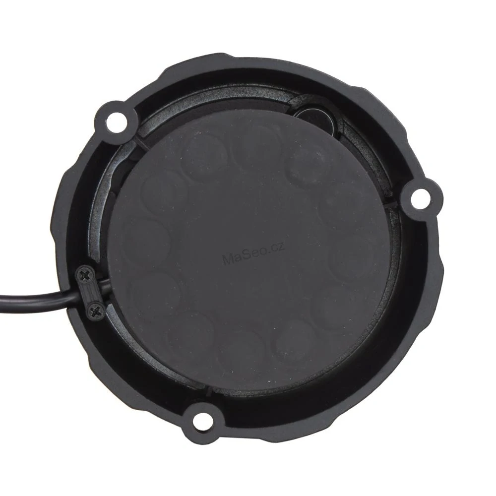 Robustní oranžový LED maják, černý hliník, 96W, ECE R65