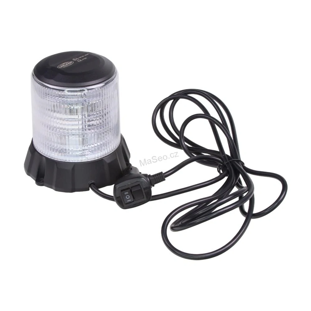 Robustní modro-červený LED maják (wl405dual), černý hliník, 96W, ECE R10