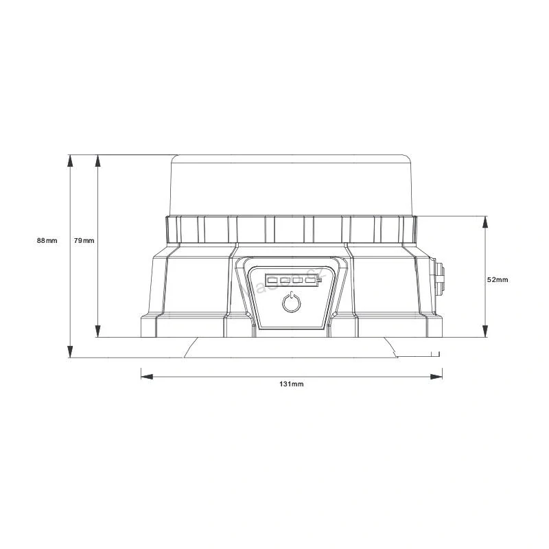 AKU LED maják, 12x3W červený, dálkové ovládání, magnet, ECE R10