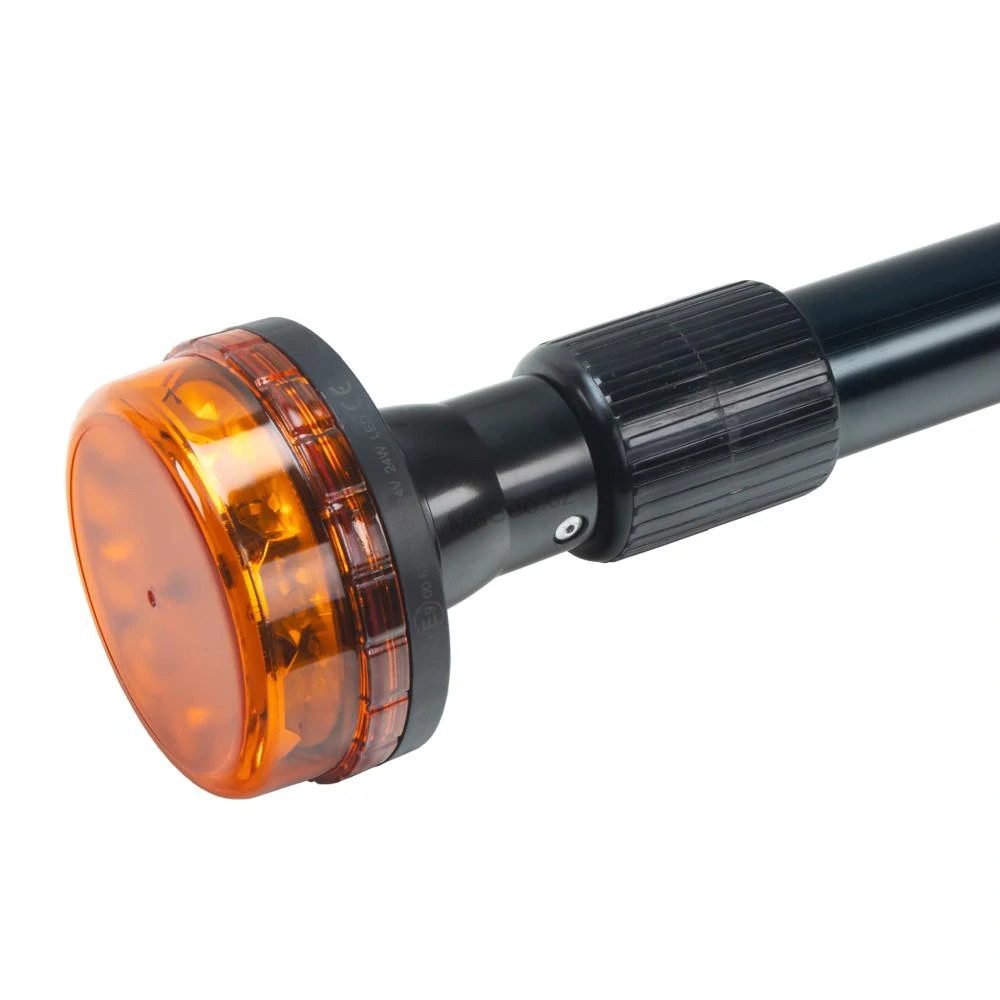 LED maják, 12-24V, 12x3W oranžový s teleskopickou tyčí na motocykl wl151tt, ECE R65 R10