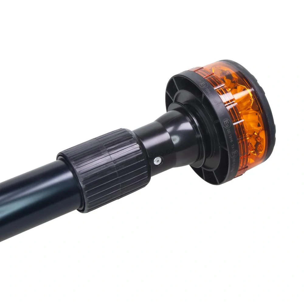 LED maják, 12-24V, 12x3W oranžový s teleskopickou tyčí na motocykl wl 152tt, ECE R65 R10