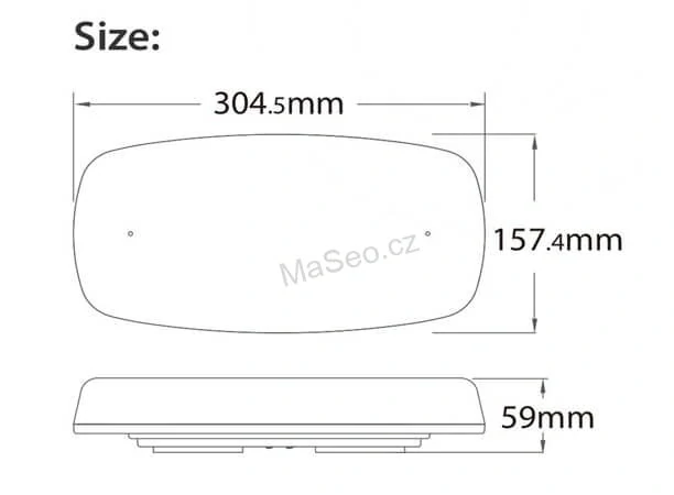 AKU LED rampa oranžová, APP, magnet, 12-24V, 304mm, ECE R65 R10