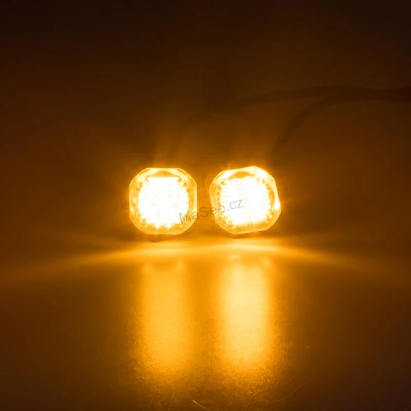 x 2x PROFI výstražné LED světlo vnější oranžové kf312, 12-24V, ECE R65