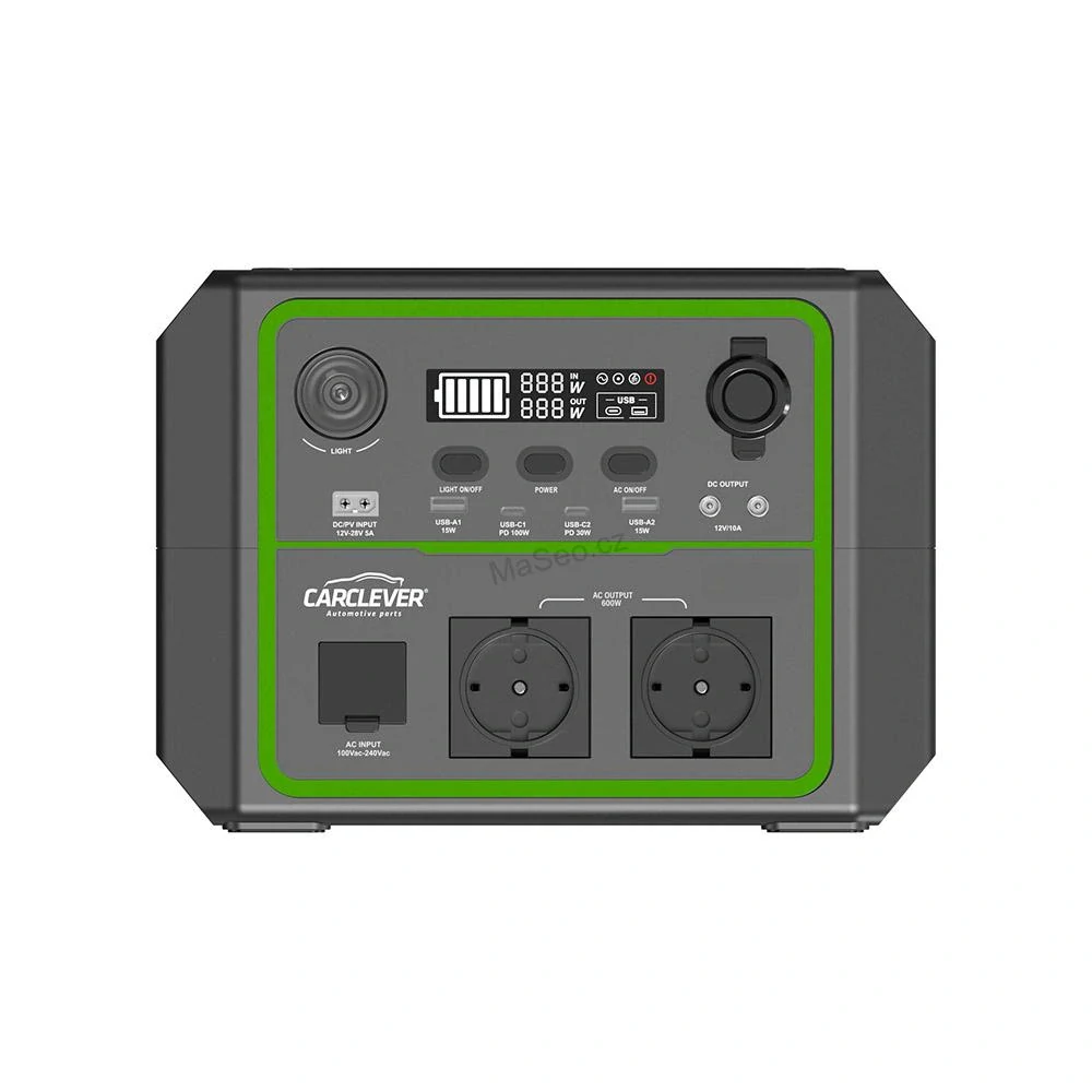 Nabíjecí stanice CARCLEVER - powerbanka, 336 Wh, AC-600W