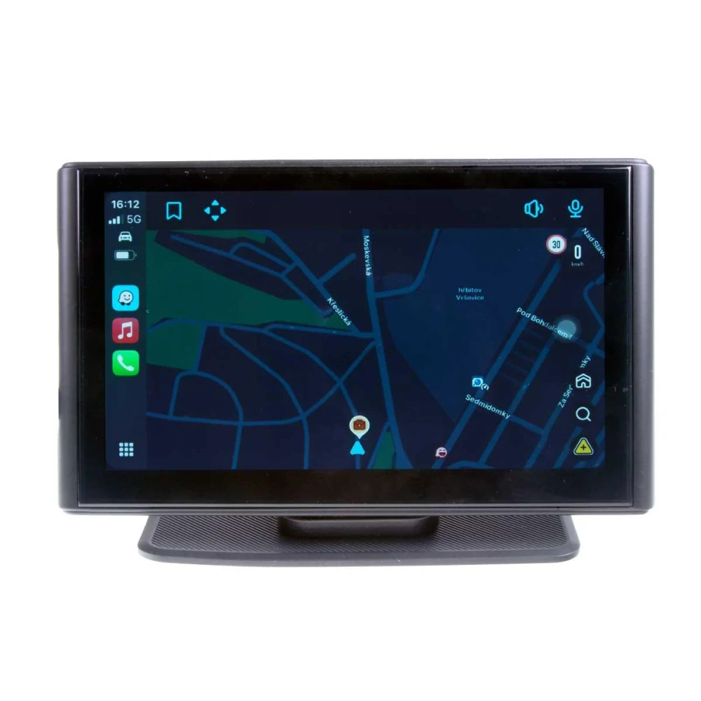Monitor 7" s Apple CarPlay, Android auto, Bluetooth, micro SD, kamerový vstup, magnetický držák