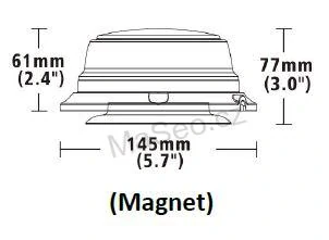 LED maják (wl180m2), 12-24V, 12x1W oranžový, magnet, ECE R65