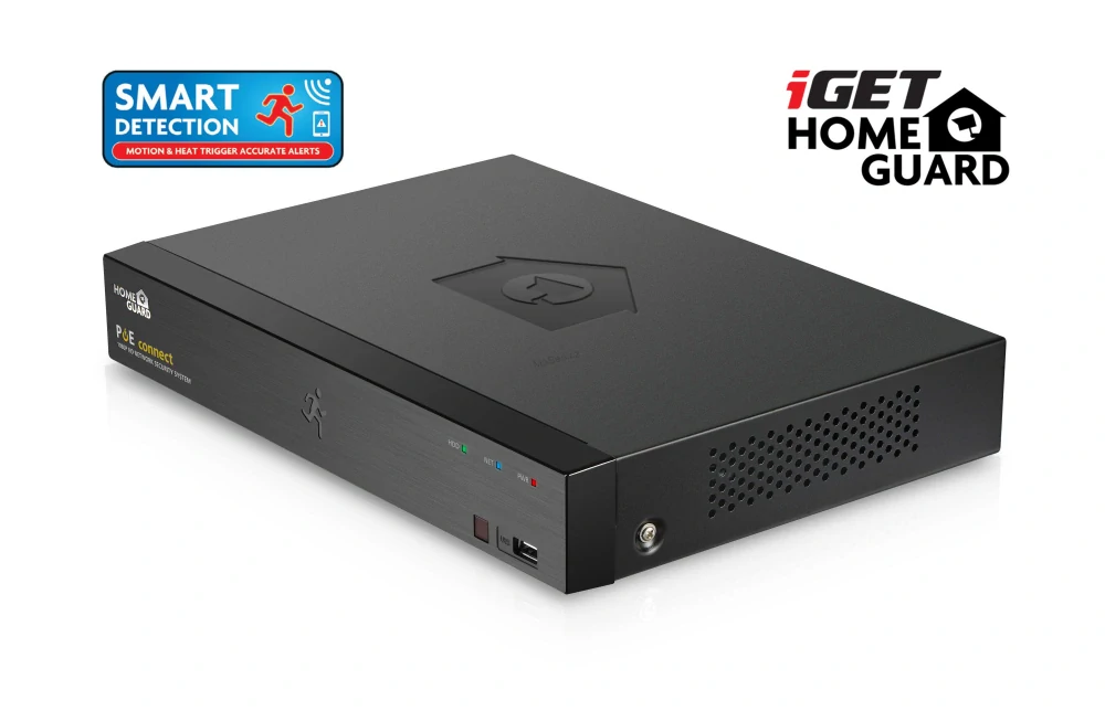iGET HOMEGUARD HGNVK85304 - systém s PoE napájením, 8-kanálové NVR + 4x HGNVK930CAM FullHD kamera