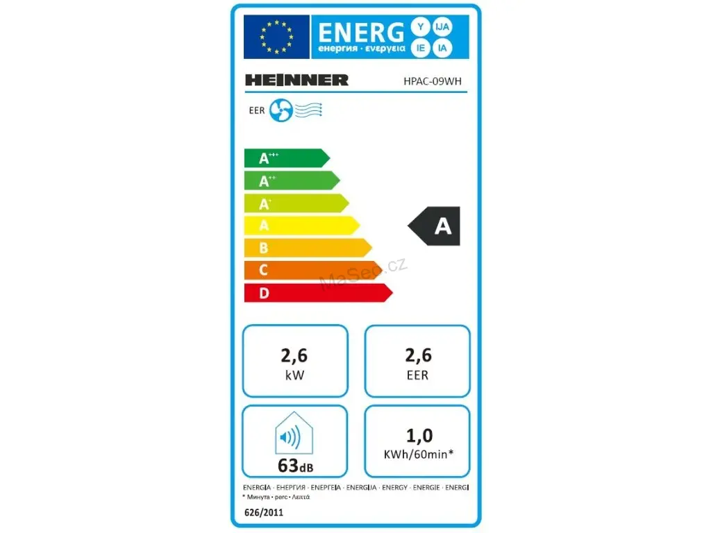 Heinner mobilní klimatizace HPAC-09WH - 2,6 kW