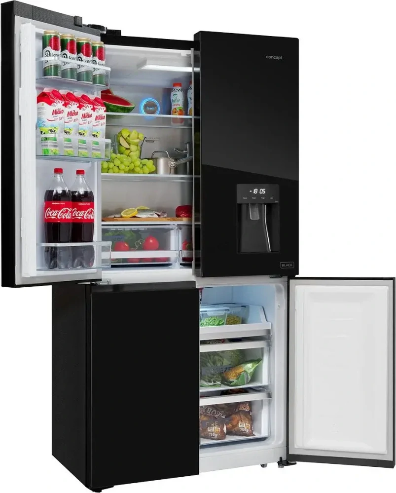 CONCEPT Americká lednice s dávkovačem vody LA8891bc BLACK