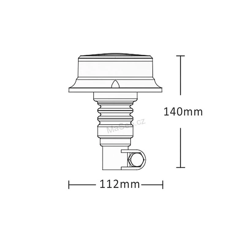 LED maják, 12-24V, 18x1W oranžový na držák, ECE R65 R10