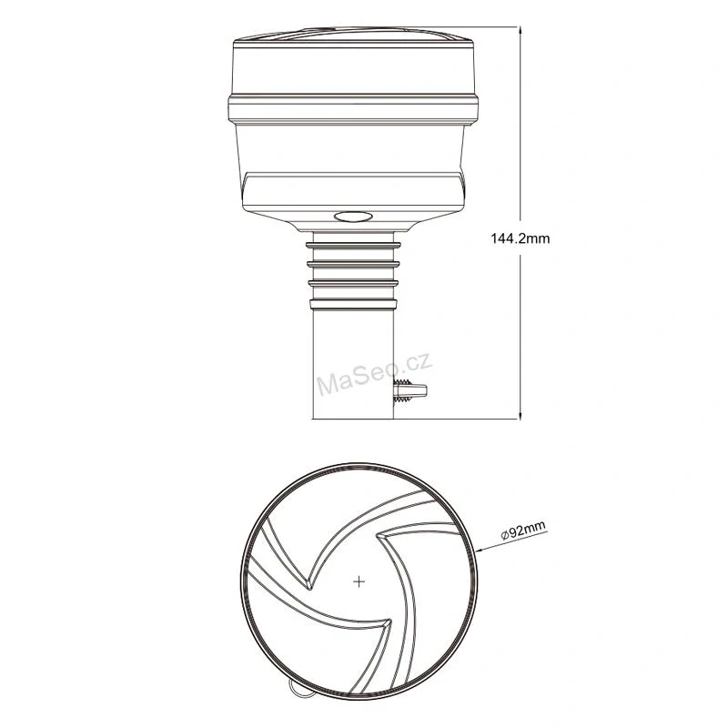 LED maják, 12-24V, 30x0,7W oranžový na držák, ECE R65 R10