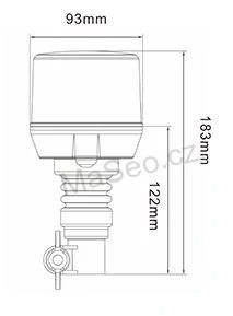 LED maják, 12-24V, 64x0,5W, oranžový wl321hr, na držák ECE R65 R10