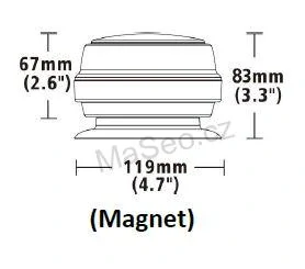 LED maják (wl180m1), 12-24V, 12x1W oranžový, magnet, ECE R65
