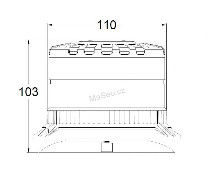 LED maják, 12-24V, 16xLED oranžový, magnet, ECE R65