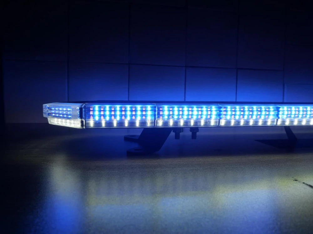 LED rampa 1240mm, oranžovo červeno/modrá+bílá, 10-30V, ECE R65