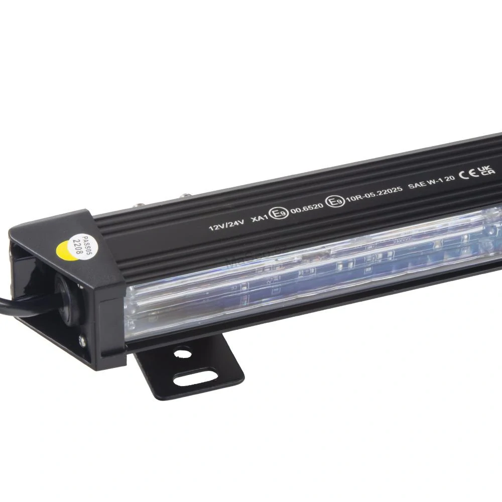 LED alej voděodolná (IP67) 12-24V, 27x LED 1W, oranžová 484mm, ECE R65