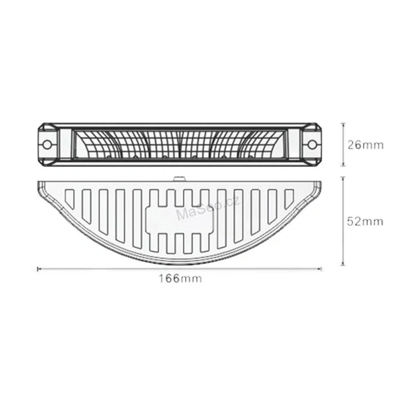 Výstražné LED světlo vnější, 12-24V, 6x3W, oranžové, ECE R65