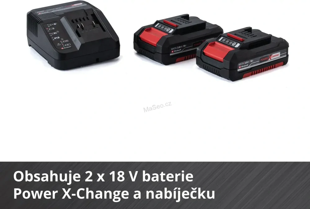 EINHELL Vrtačka AKU s příklepem TE-CD 18/40 Li-i + 64 ks příslušentsví, 4513992 (2x2 Ah