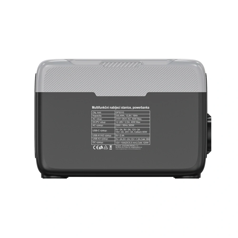 Nabíjecí stanice CARCLEVER - powerbanka, 230,4 Wh, AC-300W