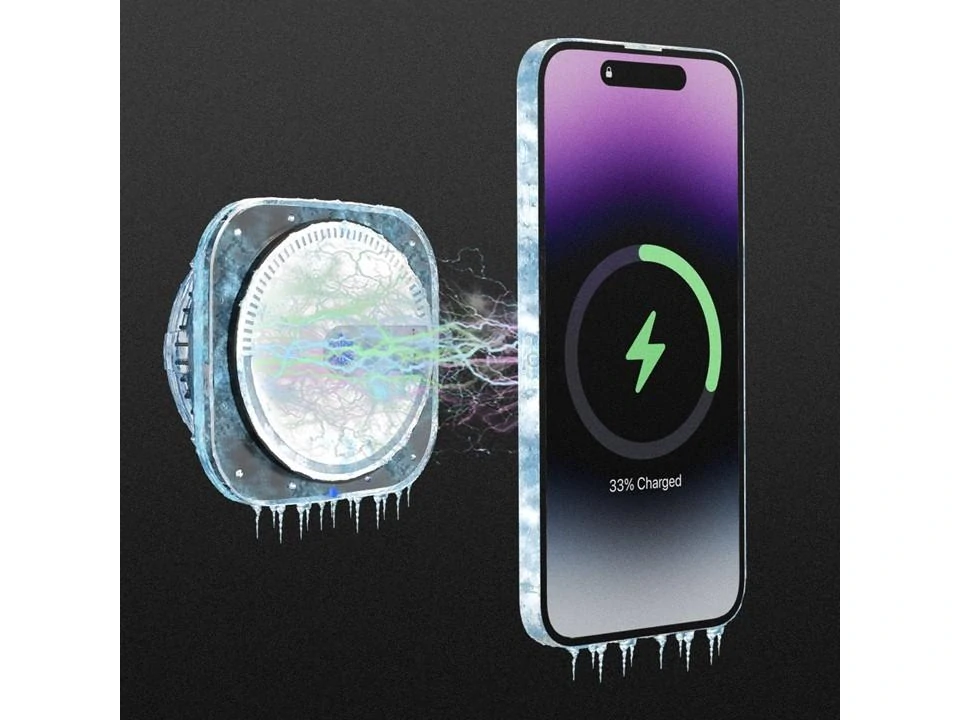 Magnetický držák s Qi dobíjením s aktivním chlazením do mřížky ventilace (MagSafe compatible)