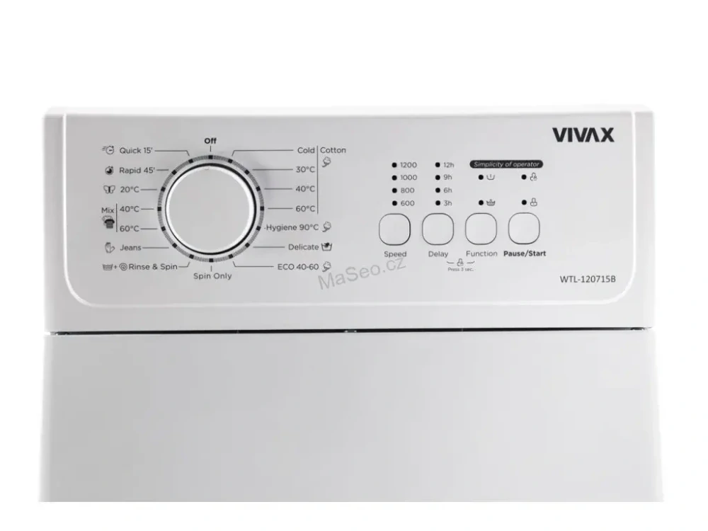 Vivax pračka s vrchním plněním WTL-120715CB