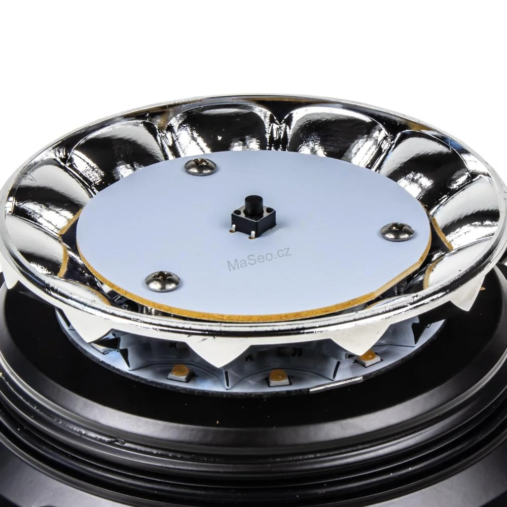 LED maják (wl140s), 12-24V, 12x3W oranžový, magnet, ECE R65
