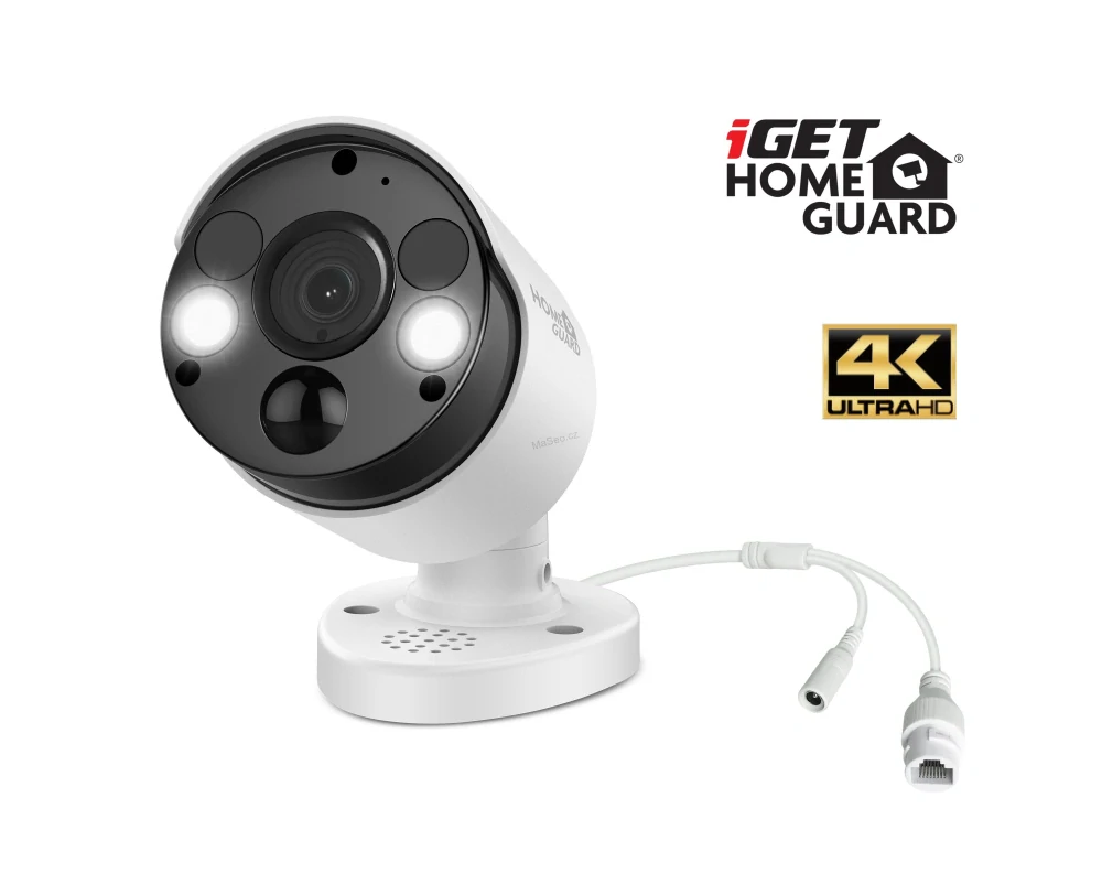 iGET HOMEGUARD HGNVK164908 - Ultra HD 4K systém s PoE napájením, 16-kanálové NVR + 8x HGNVK936CAM 4K kamera