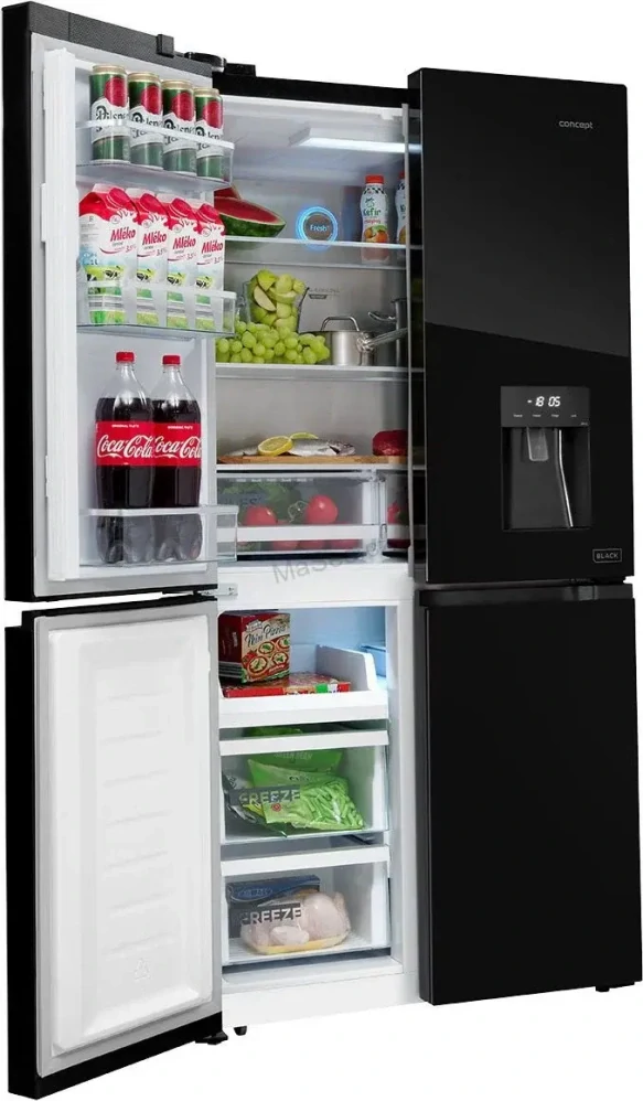 CONCEPT Americká lednice s dávkovačem vody LA8891bc BLACK