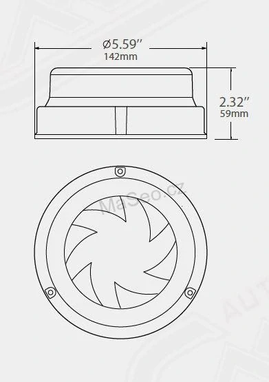 LED maják, 12-24V, 16x1W oranžový, fix, ECE R65