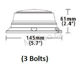 LED maják, 12-24V, 12x1W oranžový wl180fix3, pevná montáž, ECE R65