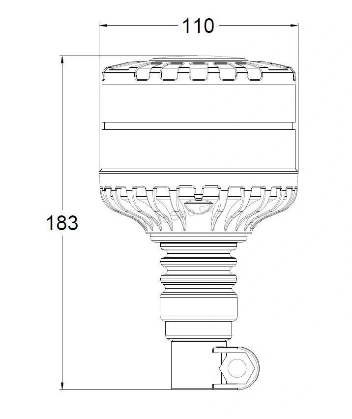 LED maják, 12-24V, 16xLED oranžový, na držák, ECE R65