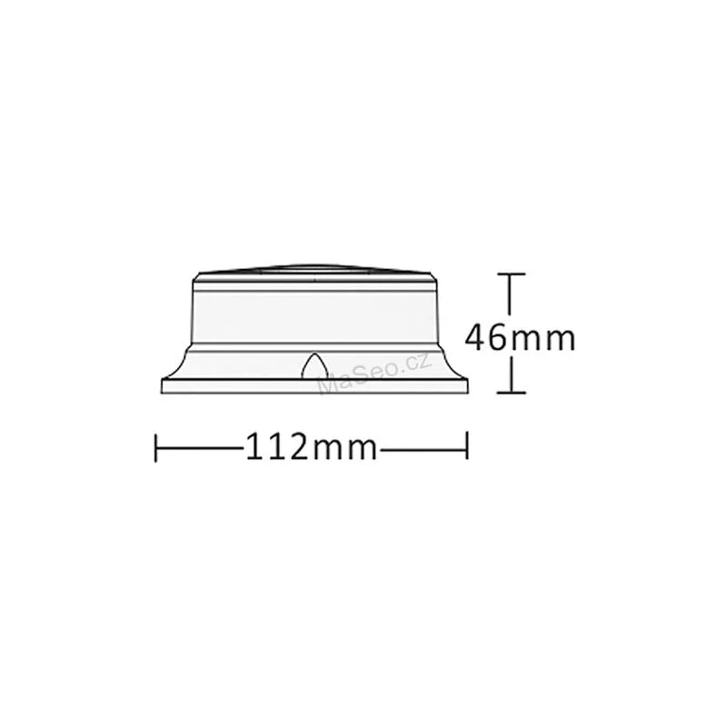 LED maják, 12-24V, 18x1W červený, magnet ECE R10