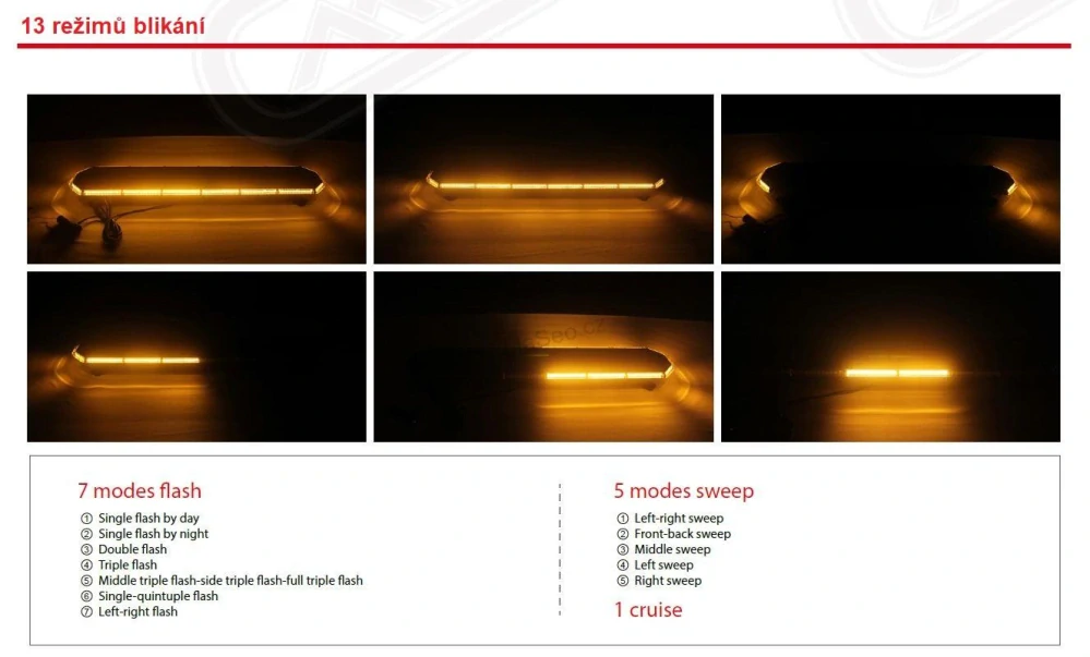 SLIM LED rampa 610mm, oranžová, 12-24V, 36+72LED, ECE R65