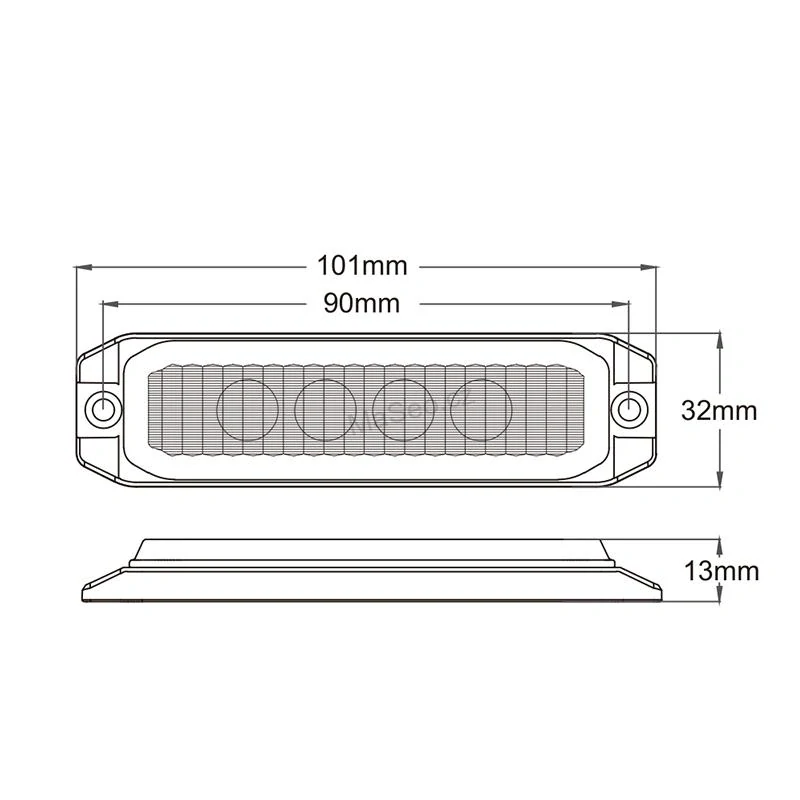 PROFI SLIM výstražné LED světlo vnější CH-04, oranžové, 12-24V, ECE R65