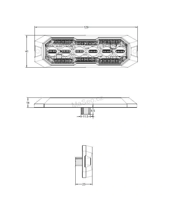 PROFI výstražné LED světlo vnější, červeno-modré, 12-24V, ECE R10