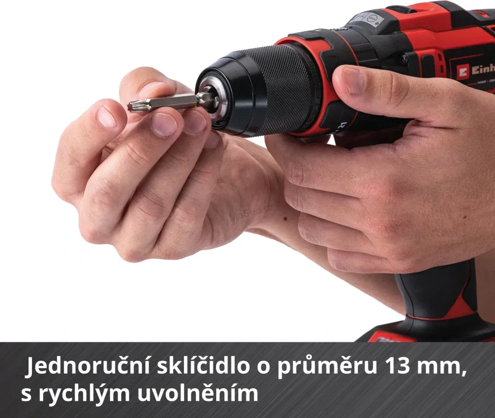 EINHELL Vrtačka AKU s příklepem TE-CD 18/40 Li-i + 64 ks příslušentsví, 4513992 (2x2 Ah