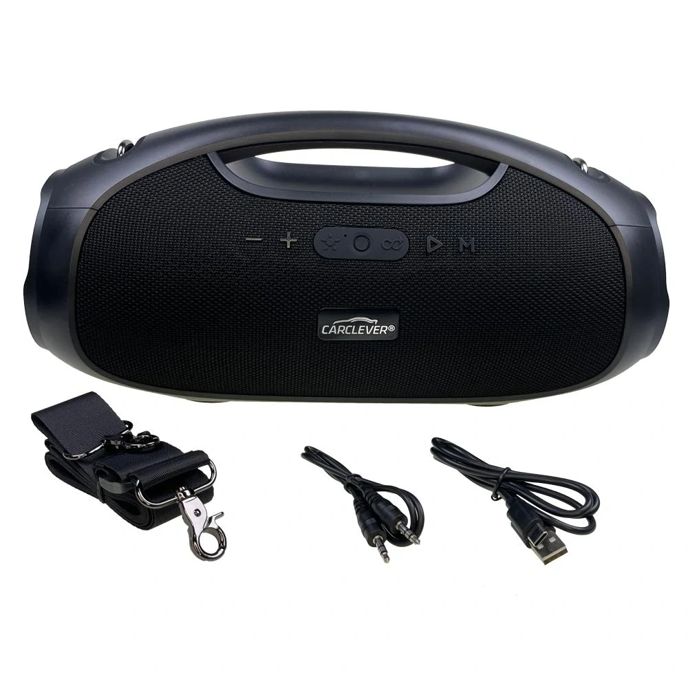 CARCLEVER bezdrátový Bluetooth reproduktor, voděodolný IPX6, USB, AUX, MIC, RGB