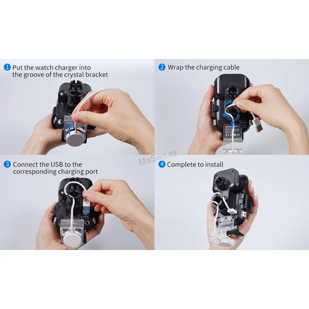 Univerzální QI držák pro iPhone/Airpods/Apple watch motoricky ovládaný