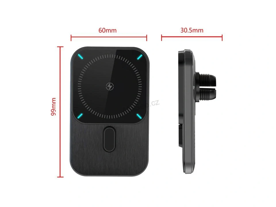 Magnetický držák s Qi dobíjením do mřížky ventilace (MagSafe compatible)