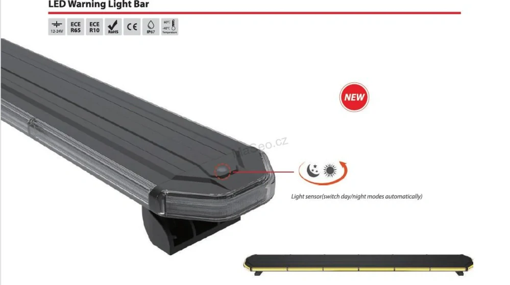 SLIM LED rampa 930mm, oranžová, 12-24V, 252x LED, 60W, ECE R65