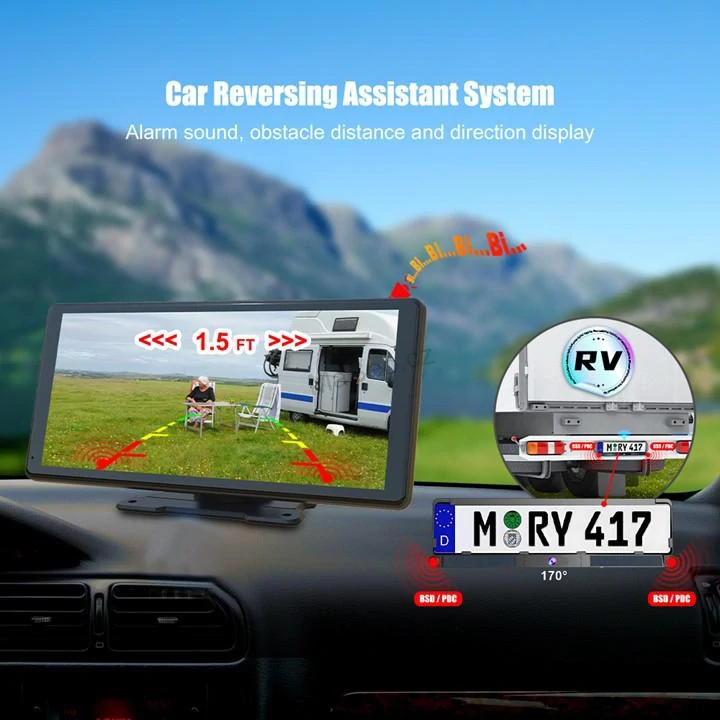 SET bezdrátový digitální kamerový systém + 2 senzory v SPZ se solárním napájením a monitorem 10,36"