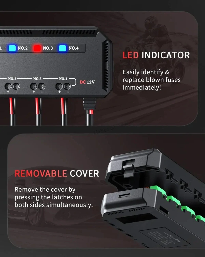 Sdružené pojistkové pouzdro 4-way, 12V, 20A