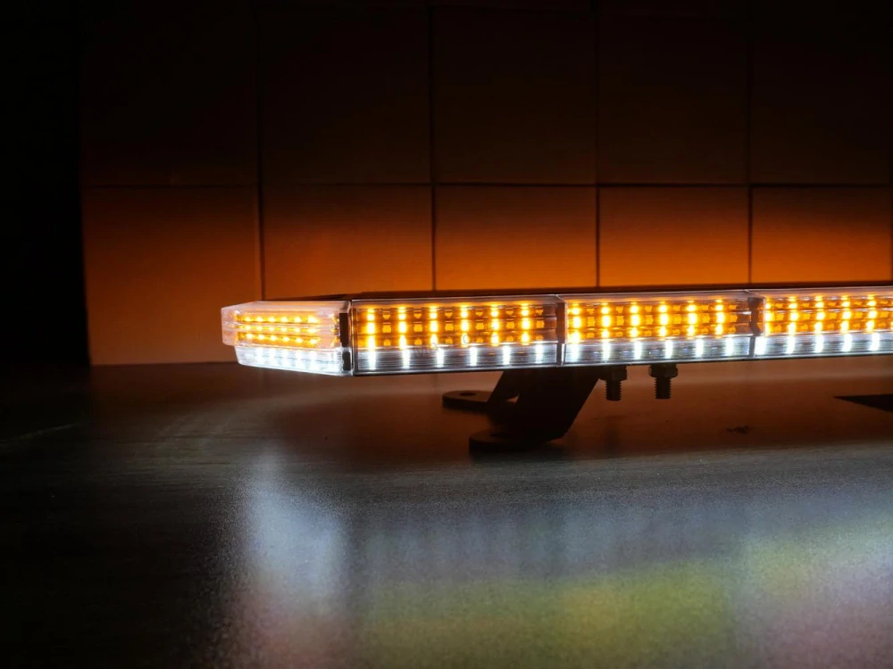 LED rampa 1240mm, oranžovo červeno/modrá+bílá, 10-30V, ECE R65