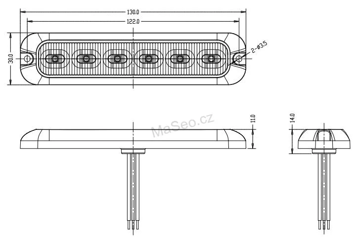 PREDATOR 6x4W LED, 12-24V, modrý, ECE R65