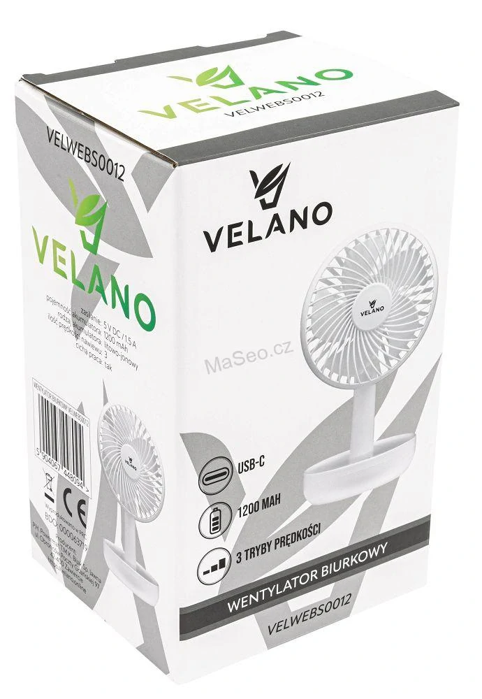 Stolní ventilátor Velano VELWEBS0012