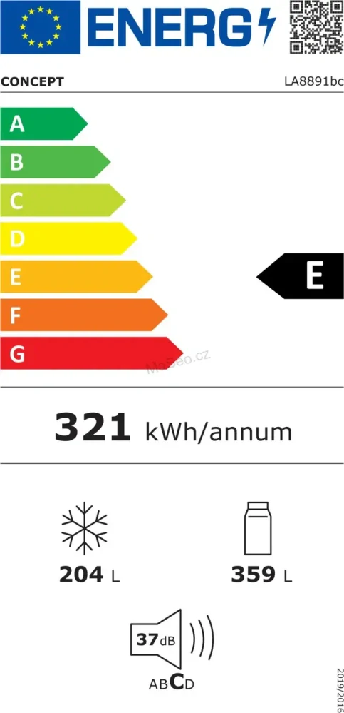CONCEPT Americká lednice s dávkovačem vody LA8891bc BLACK
