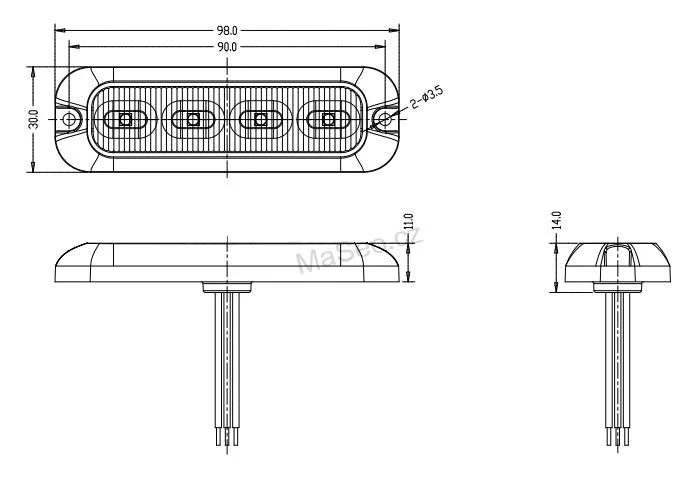 PREDATOR 3x4W LED, 12-24V, červený, ECE R10