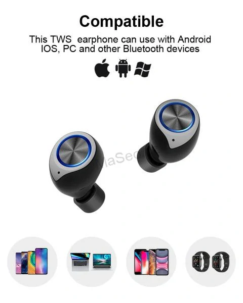 Bezdrátová sluchátka TW80 TWS Bluetooth 5.0 White (Android, iOS)