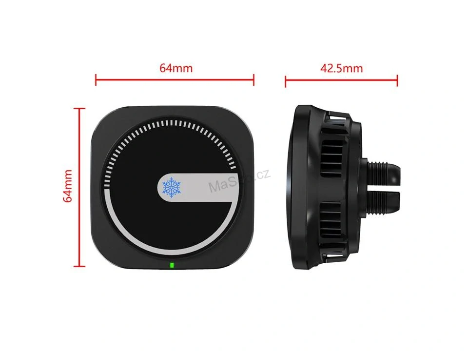 Magnetický držák s Qi dobíjením s aktivním chlazením do mřížky ventilace (MagSafe compatible)